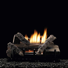 Empire 18-Inch Vent-Free Contour Gas Burner with Refractory Concord Gas Log Set VFDM18LBWN