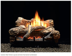 Empire Vent-Free Contour Gas Burner with Trenton Ceramic Fiber Gas Log Set VFDR18LB10N