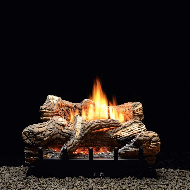 Empire Vent-Free Contour Gas Burner with Trenton Ceramic Fiber Gas Log Set VFDR18LB10N