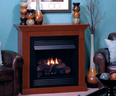 Empire 26" Lincoln Deluxe Vent-Free Gas Fireplace with Contour Burner and Mantel Combination VFD26FM30CP