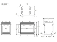 Empire 36" Lincoln Premium Peninsula Multi-Sided Vent-Free Gas Fireplace with Banded Brick Liner VFP36PP32EP