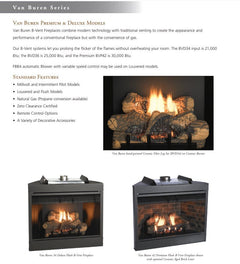 Empire 34" Van Buren Deluxe B-Vent Gas Fireplace with Contour Burner and Log Set BVD34FP30FN