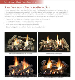 Empire 18-Inch Vented Slope Glaze Gas Burner Only with Millivolt Valve VSR18NAT