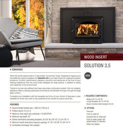 Enerzone 30 Inch Solution 3.5 Wood Burning Insert Indoor EB00062