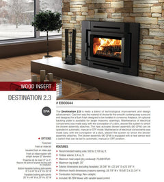 Enerzone 36 Inch Destination 2.3-I Wood Burning Insert Indoor EB00044