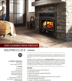 Enerzone 37 Inch Solution 2.5 ZC II Wood Burning Fireplace Indoor EB00059