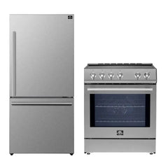 FORNO Appliance Package 2-Piece - Espresso 30" Electric Range, 31" Refrigerator - FBDL-003-01US
