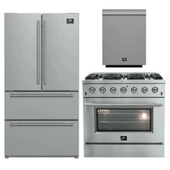 FORNO Appliance Package 3-Piece - 36" Gas Range, Dishwasher, 36" Refrigerator, FBDL-004-01CAUS
