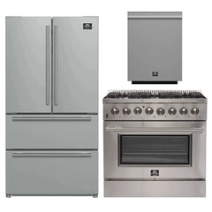 FORNO Appliance Package 3-Piece - 36" Dual Fuel Range, Dishwasher, 36" Refrigerator, FBDL-004-02CAUS