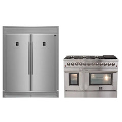 FORNO Appliance Package 2-Piece - Galiano 48" Dual Fuel Range, 60" Stainless Steel Refrigerator - FBDL-005-02CAUS