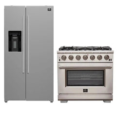 FORNO Appliance Package 2-Piece - 36" Gas Range, 36" Refrigerator 20 cu.ft - FBDL-019-02CAUS