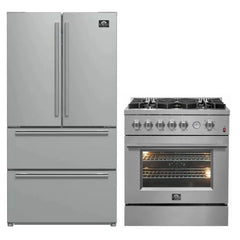 FORNO Appliance Package 2-Piece - 30-inch Gas Range, 36" Refrigerator - FBDL-020-02-US