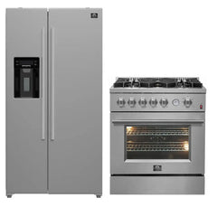FORNO Appliance Package 2-Piece - Giovanni 30-inch Gas Range, 36" Refrigerator 20 cu.ft - FBDL-020-03-CAUS