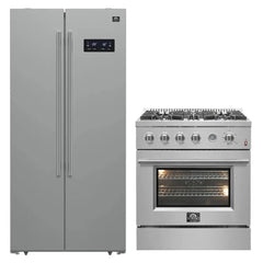 FORNO Appliance Package 2-Piece - 30-inch Gas Range, 33" Refrigerator 15.6 cu.ft - FBDL-021-01CAUS