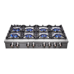 FORNO Spezia Alta Qualita 48-Inch Pro-Style Gas Rangetop, 8 Bruners FCTGS5751-48