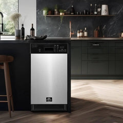 FORNO Polo 18-Inch Built-In Dishwasher, Compact Efficiency with Advanced Features - FDWBI8041-18