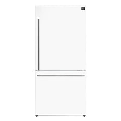 FORNO Appliance Package 2-Piece - Leonardo Espresso 30" White Electric Range, 31" White Bottom Freezer Refrigerator - FBDL-003-03US