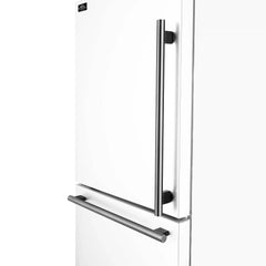 FORNO Espresso Milano 31" 17.2 cu. ft. Refrigerator and Bottom Freezer with Ice Maker in White and Silver Handles FFFFD1786-31WHT