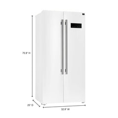 FORNO Salerno 33-Inch Side by side built-in Refrigerator 15.6cuft White FFRBI1805-33WHT