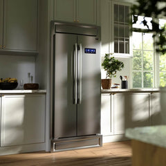 FORNO Salerno 33-Inch Side by side built-in Refrigerator 15.6cuft Stainless Steel Color with Modern Trim Kit FFRBI1805-37MG