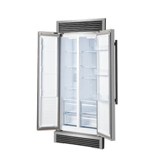 FORNO Salerno 37" 15.6 cu. ft. Side-by-Side Built-In Refrigerator in Stainless Steel and Grill Trim Kit, FFRBI1805-37SG