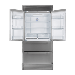 FORNO Moena 36-Inch French door Refrigerator 19 Cu.Ft with Trim Kit in Stainless Steel FFRBI1820-40SG