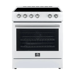 FORNO Appliance Package 3-Piece - 30" White Electric Range, 30" White Range Hood, 31" White Refrigerator - FBDL-001-03US