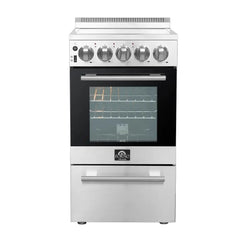 FORNO Pallerno 20-Inch 2.05 cu.ft. Freestanding Electric Range with 4 Elements in Stainless Steel, FFSEL6052-20
