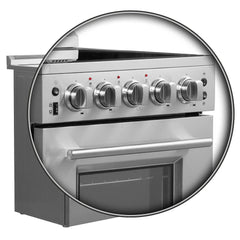 FORNO Loiano 24" 2.3 cu. ft. Freestanding Electric Range with 4 Element Burners in Stainless Steel, FFSEL6069-24