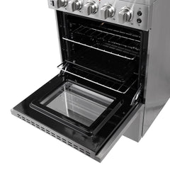 FORNO Loiano 24" 2.3 cu. ft. Freestanding Electric Range with 4 Element Burners in Stainless Steel, FFSEL6069-24