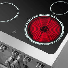 FORNO Galiano 30 Inch Freestanding French Door Electric Range, 4 Radiant Burners with French Door FFSEL6917-30