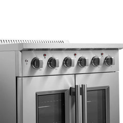FORNO Galiano 30 Inch Freestanding French Door Electric Range, 4 Radiant Burners with French Door FFSEL6917-30