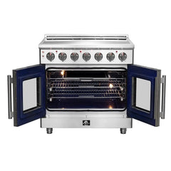 FORNO Massimo 36-Inch 5.36 cu. ft. Freestanding French Door Electric Range with 5 Elements, FFSEL6955-36