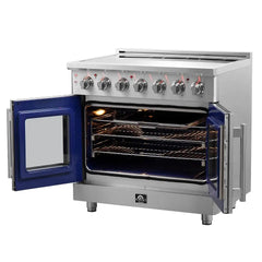 FORNO Massimo 36-Inch 5.36 cu. ft. Freestanding French Door Electric Range with 5 Elements, FFSEL6955-36