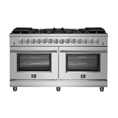FORNO Massimo 60-Inch 8.64 cu. ft. Freestanding Dual Fuel Range with 10 Burners, FFSGS6125-60