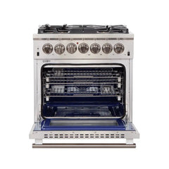 FORNO Capriasca 30 Inch Platinum Freestanding Dual Fuel Range FFSGS6187-30