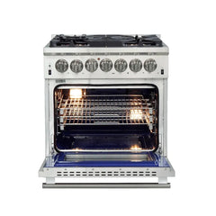FORNO Capriasca 30 Inch Platinum Freestanding Dual Fuel Range FFSGS6187-30