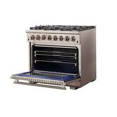 FORNO Capriasca 36 Inch Freestanding Dual Fuel Range FFSGS6187-36
