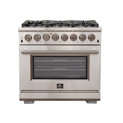 FORNO Capriasca 36 Inch Freestanding Dual Fuel Range FFSGS6187-36