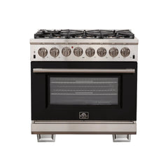 FORNO Capriasca 36 Inch Freestanding Dual Fuel Range FFSGS6187-36