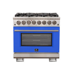 FORNO Capriasca 36 Inch Freestanding Dual Fuel Range FFSGS6187-36