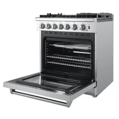 FORNO Lazio 30-Inch Dual Fuel Range with 5 Italian Burners in Stainless Steel - FFSGS6196-30