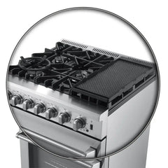 FORNO Lazio 30-Inch Dual Fuel Range with 5 Italian Burners in Stainless Steel - FFSGS6196-30