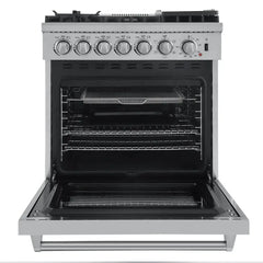 FORNO Lazio 30-Inch Dual Fuel Range with 5 Italian Burners in Stainless Steel - FFSGS6196-30