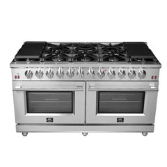 FORNO Massimo 60-Inch 8.64 cu. ft. Freestanding Gas Range with 10 Burners, FFSGS6239-60