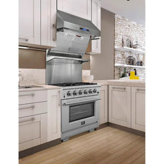 FORNO Capriasca 30 Inch 4.32 cu. ft. Gas Range with 5 Italian Burners in Stainless Steel, FFSGS6260-30
