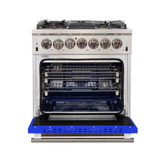 FORNO Capriasca 30″ 4.32 cu. ft. Gas Range with 5 Italian Burnerse in Blue, FFSGS6260-30BLU