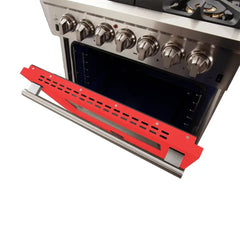 FORNO Capriasca 30″ 4.32 cu. ft. Gas Range with 5 Italian Burnerse in Red, FFSGS6260-30RED