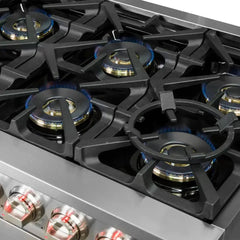 FORNO Capriasca 60 Inch 8.64 cu. ft. Gas Range with 10 Italian Burners in Stainless Steel, FFSGS6260-60