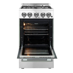 FORNO Lamazze 20" 2.05 cu. ft. Freestanding Gas Range with 4 Sealed Burners in Stainless Steel, FFSGS6265-20